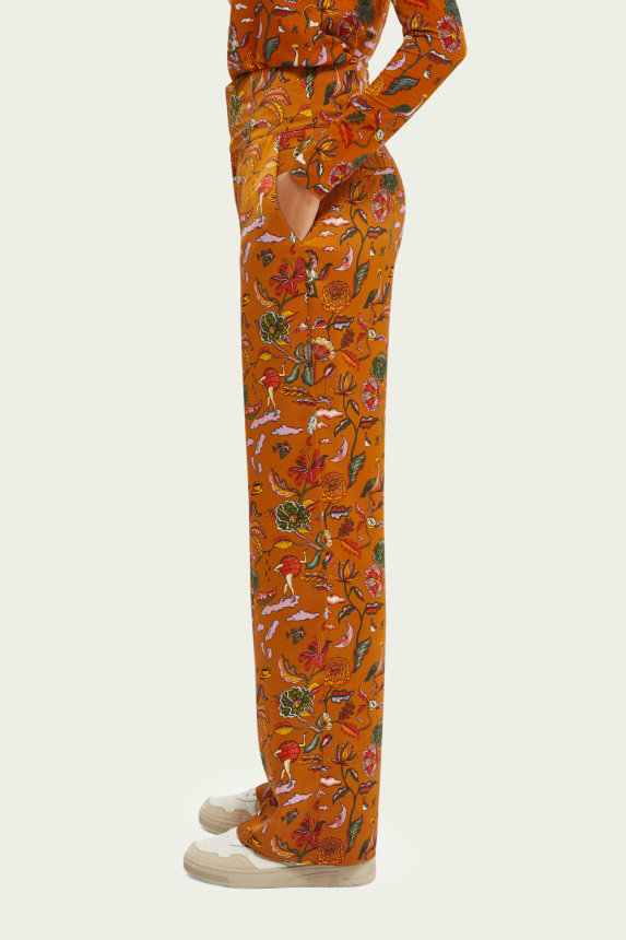 Narančasti floral hlače W21