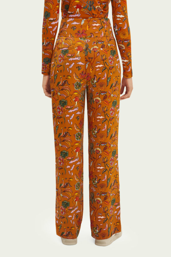 Narančasti floral hlače W21