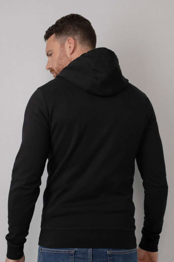 Majica hoodie zip crna JZ21