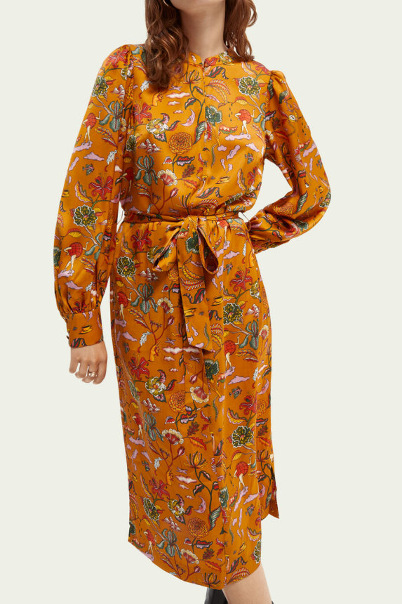 Narančasta floral haljina W21