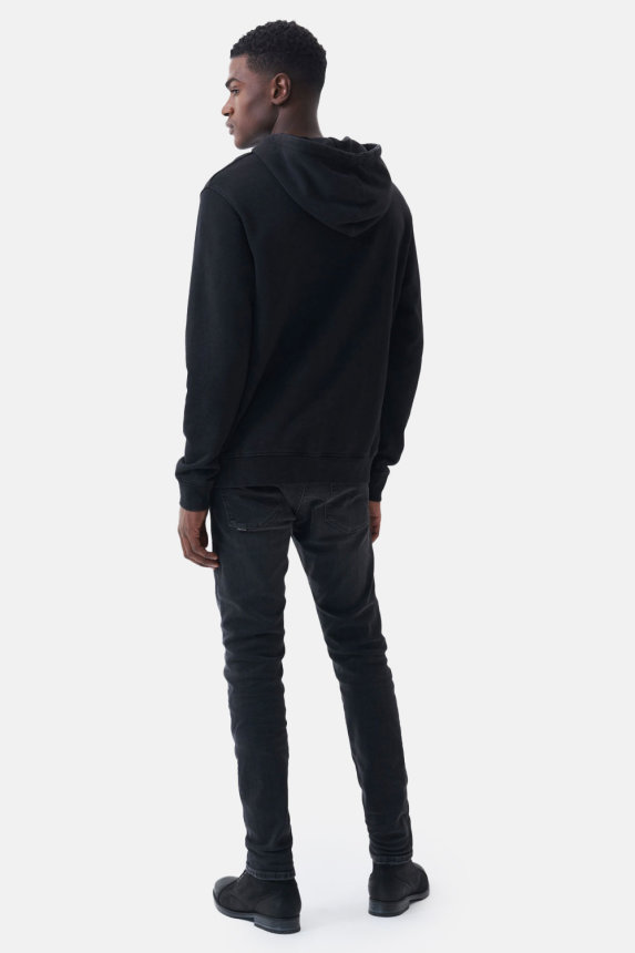 Majica hoodie frotir crna SS22