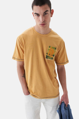 Majica žuta print na prsima SS22